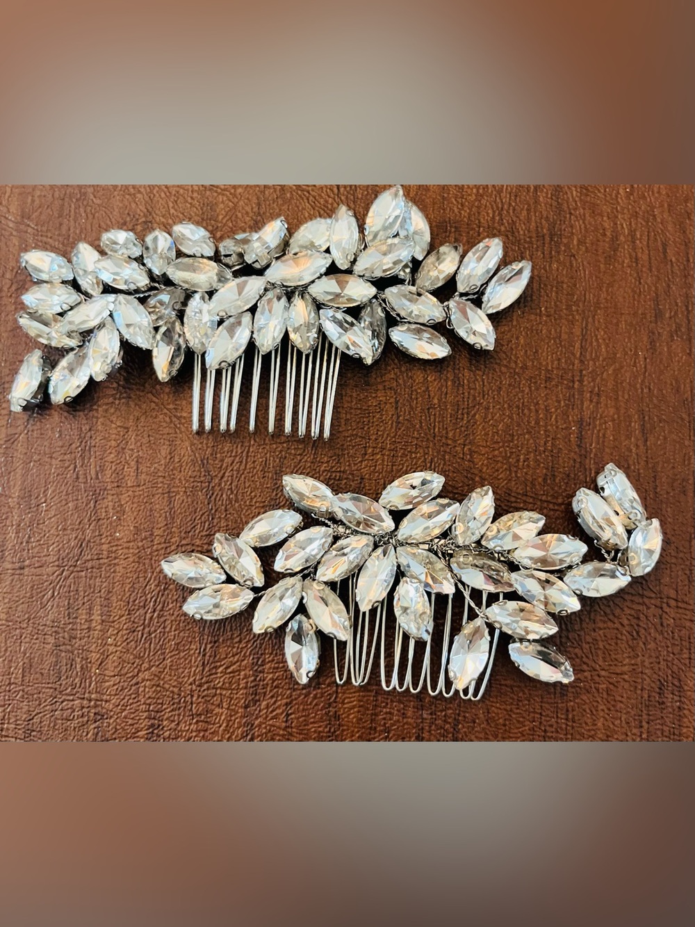 Crystal Marquise Hair Comb - Silver Clear Decorative Hair Accessory